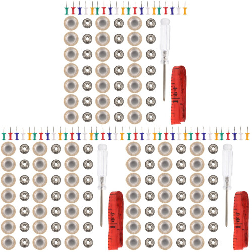 3Ensembles Kit Boutons Rivets Réparation Tissu Toit Beige 2