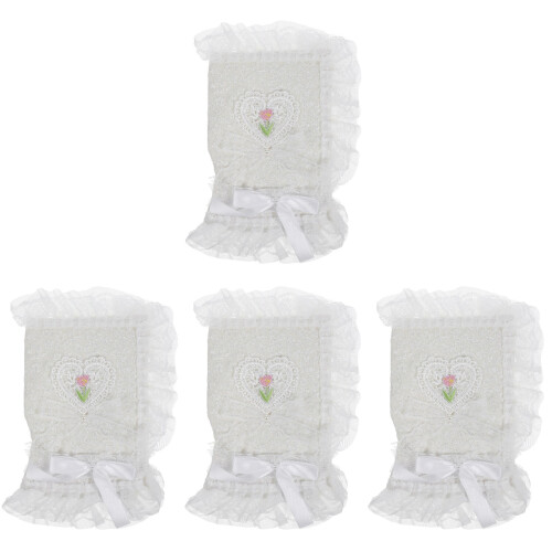 4Pcs White Lace Book Covers Lightweight Protective Sleeves 1