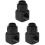 3Pcs Lightweight Black Brass Water Cooling System Rotary Connectors 4