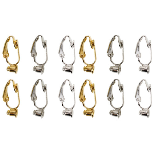 12Pièces Bases Clips Boucles D’oreilles DIY Métal Durable 1