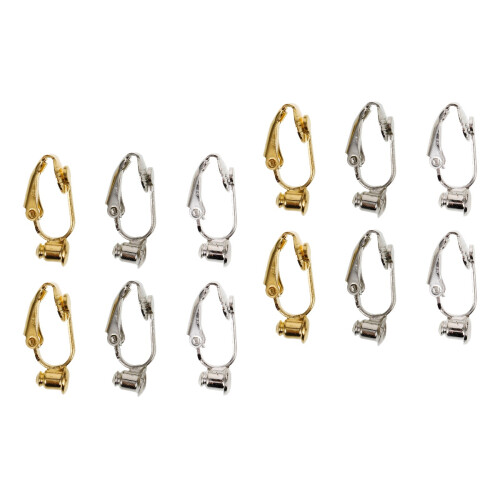 12Pièces Bases Clips Boucles D’oreilles DIY Métal Durable 2