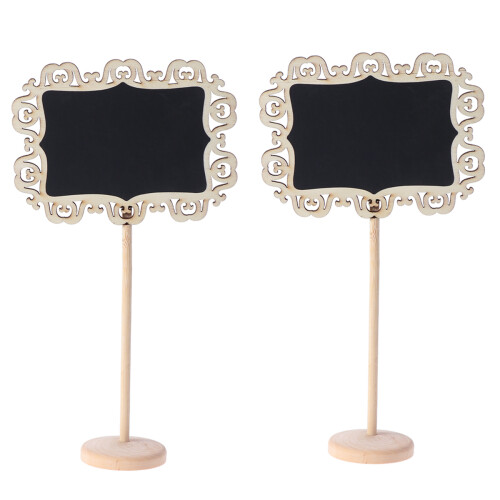 16Pièces Mini Tableau Noir Bois Pour Décorations Mariage 2