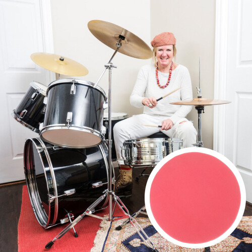 8Pcs Red Drum Protector Pads Easy Wash Drum Set Reinforcement Stickers 2