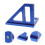 2Pièces Outils De Mesure Angle 45/90 Bleu Aluminium Pour Menuiserie 10