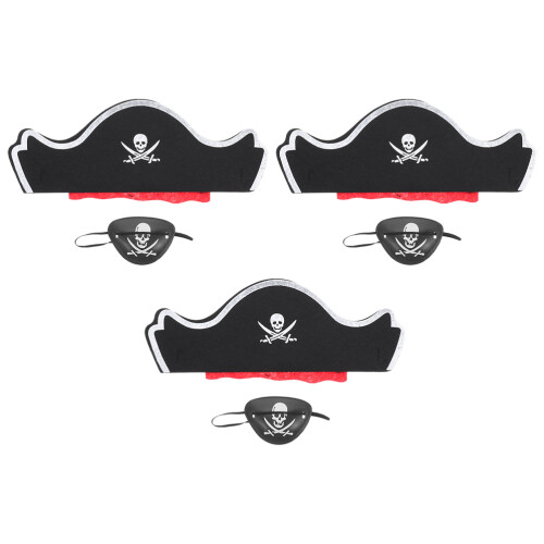 12Pcs Multi Pirate Hat and Eye Patch Set Durable Costume for Halloween 1