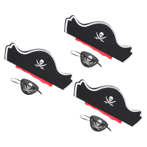 12Pcs Multi Pirate Hat and Eye Patch Set Durable Costume for Halloween 2
