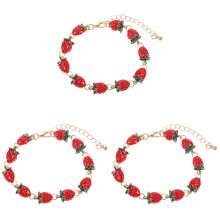 3Pièces Bracelet Fraise En De Zinc