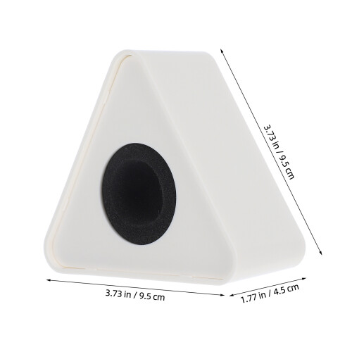 4Pcs White ABS Microphone Logo Flags Triangular Station for Interviews 1