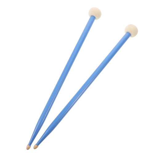 3Pairs Blue Double-Head Maple Drum Mallets Felt Head for Timpani 1