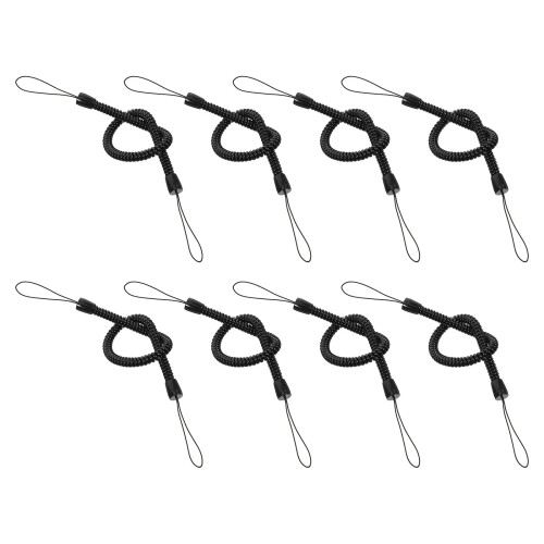 24Pcs Black Stretchy Spring Strap Pen Leash for Tablet Stylus and Keys 1