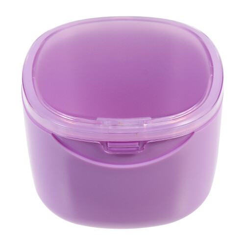 2Pcs Violet Pc Retainer Caring Case Portable Denture Cleaning Box 1