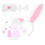 4Sets White Rabbit Ear Headband Set with Tail Bowtie Plush for Cosplay 2