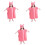 3Pcs Soft Watermelon Red Toddler Bathrobe Towel Set 4