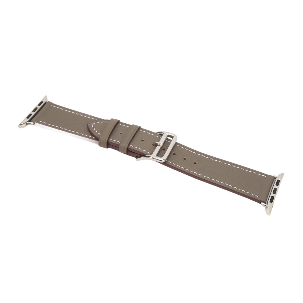 Leather Watch Band For Ios Series Se 8 7 6 5 4 3 2 1 42Mm 44Mm 45Mm Gray 4661386942849