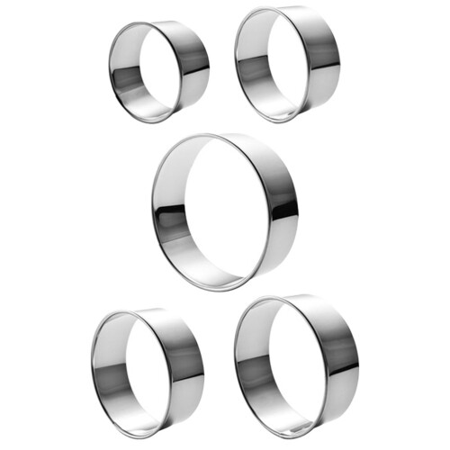 4Sets Reusable Stainless Steel Mousse Mold Silver Kitchen Tool 2