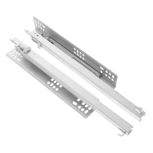 4Pcs Full Extension Silver Drawer Slides Soft Close Heavy Duty Rails 1