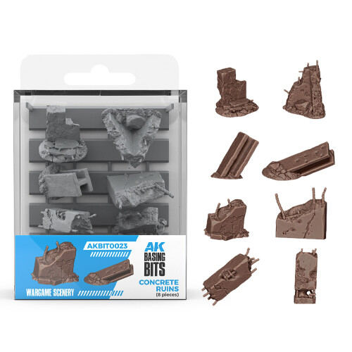 AK Interactive Concrete Ruins Diorama & Basing Bits AKBIT0023