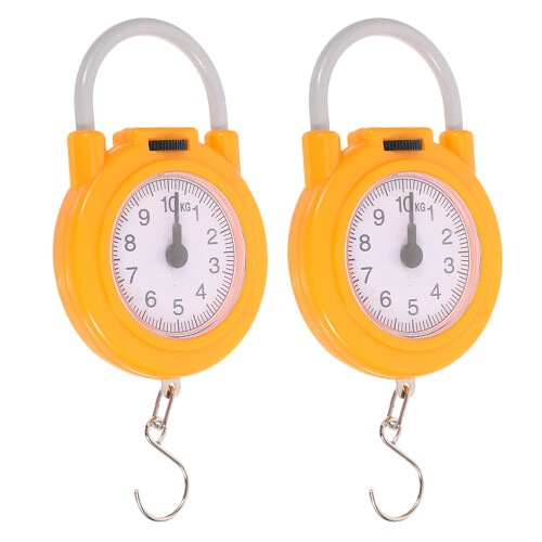 4Pairs Yellow Portable Hanging Scale Lightweight Spring Hook Home Use 2