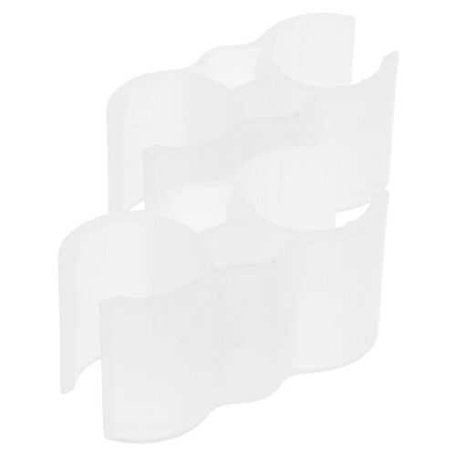 4Pcs Wall Mount Broom Holder Plastic Double Pipe Clamps White Sturdy 1
