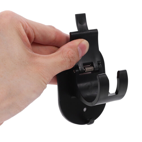 10Pcs Plastic No Drill Curtain Rod Holders Adhesive Black Brackets 2