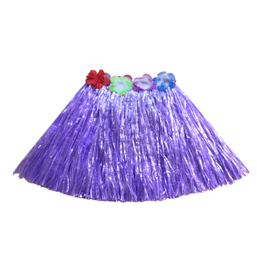10Pièces Jupe Hawaïenne Violet Ensemble Hula Bra Accessoires 1
