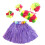 10Pièces Jupe Hawaïenne Violet Ensemble Hula Bra Accessoires 6