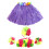 10Pièces Jupe Hawaïenne Violet Ensemble Hula Bra Accessoires 7