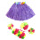 10Pièces Jupe Hawaïenne Violet Ensemble Hula Bra Accessoires 8