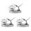 3Pcs ABS Car Aromatherapy Diffuser Solar- Freshener Silver 4