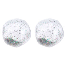 2Stk Kinder Strandball Durchsichtig Mit Glitzer Pailletten Aufblasbar