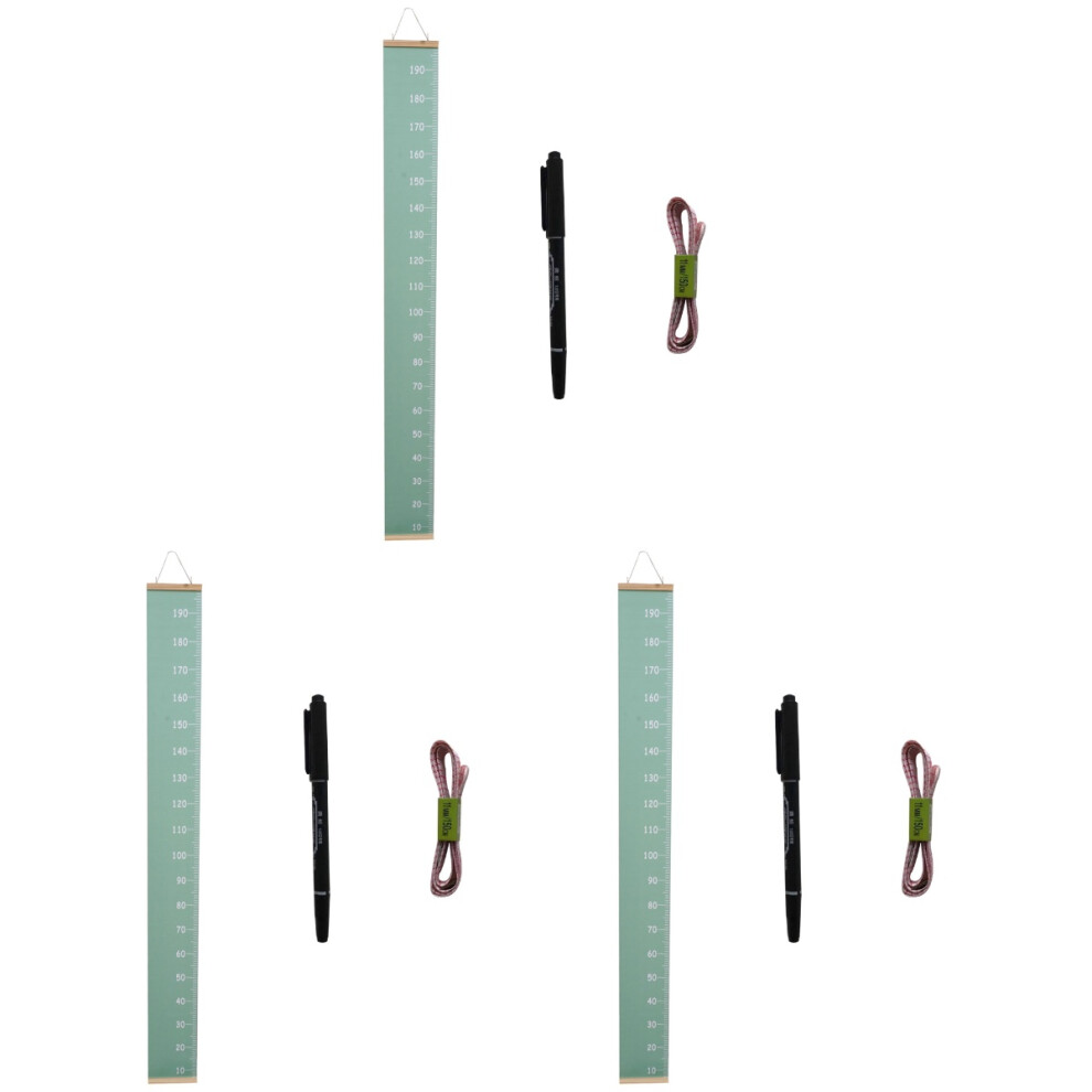 3Sets Kids Growth Chart Wall Hanging Height Ruler Assorted Color Decor Solustre