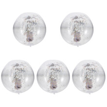 5Sets Multi Inflatable Clear Glitter Beach Balls Kid’s Outdoor Toy Set