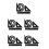 5Sets Black Geometry Measuring Kit with Protractor for School 9