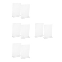 8Pcs Acrylic Tabletop Sign Holders Vertical T Shape Clear Menu Display