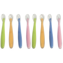 8Pièces Cuillères Training Bébé Silicone Mains Adaptées