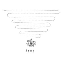 2Pcs Silver Metal Fan Pull Chain Extension Cord for Ceiling Fan Light