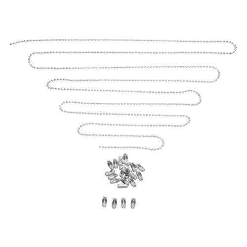 2Pcs Silver Metal Fan Pull Chain Extension Cord for Ceiling Fan Light