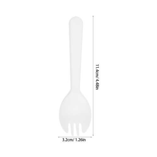 500Pcs Multipurpose White Plastic Dessert Fork and Spoon Combo 1