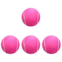 4Pcs Kids Pink Tennis Balls Inflatable Rubber with Soft Flannel Cover