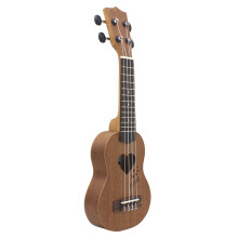 2Pcs Light Brown Wooden Concert Ukulele 4 Strings Elegant Carbon Nylon