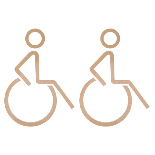 2Pièces Signes Accessibilité Handicap Adhésifs Pour Wc