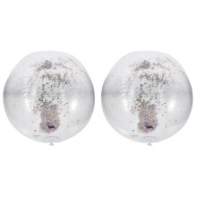 2Sets Colorful Inflatable Glitter Beach Balls Plastic Kids Outdoor Toy