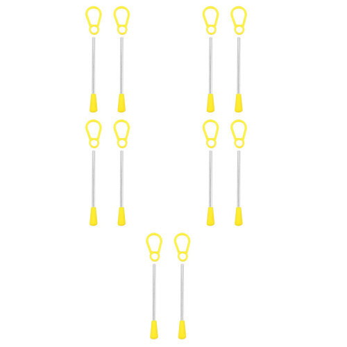 10Pcs Versatile Triangle Iron Sticks Mallet with Stylish Yellow Design