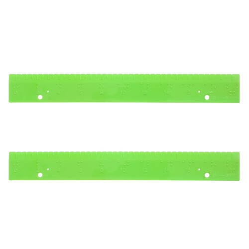2Pcs Tactile Blind Measuring Rulers Green PP Material for Learning Aid