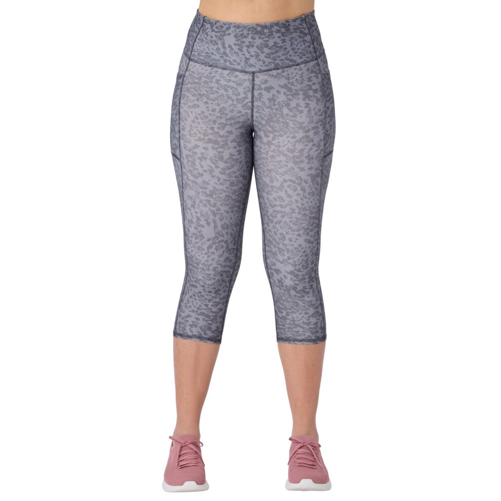 Skechers (, ) Goflex Printed Capri Women's Black Sports Leggings