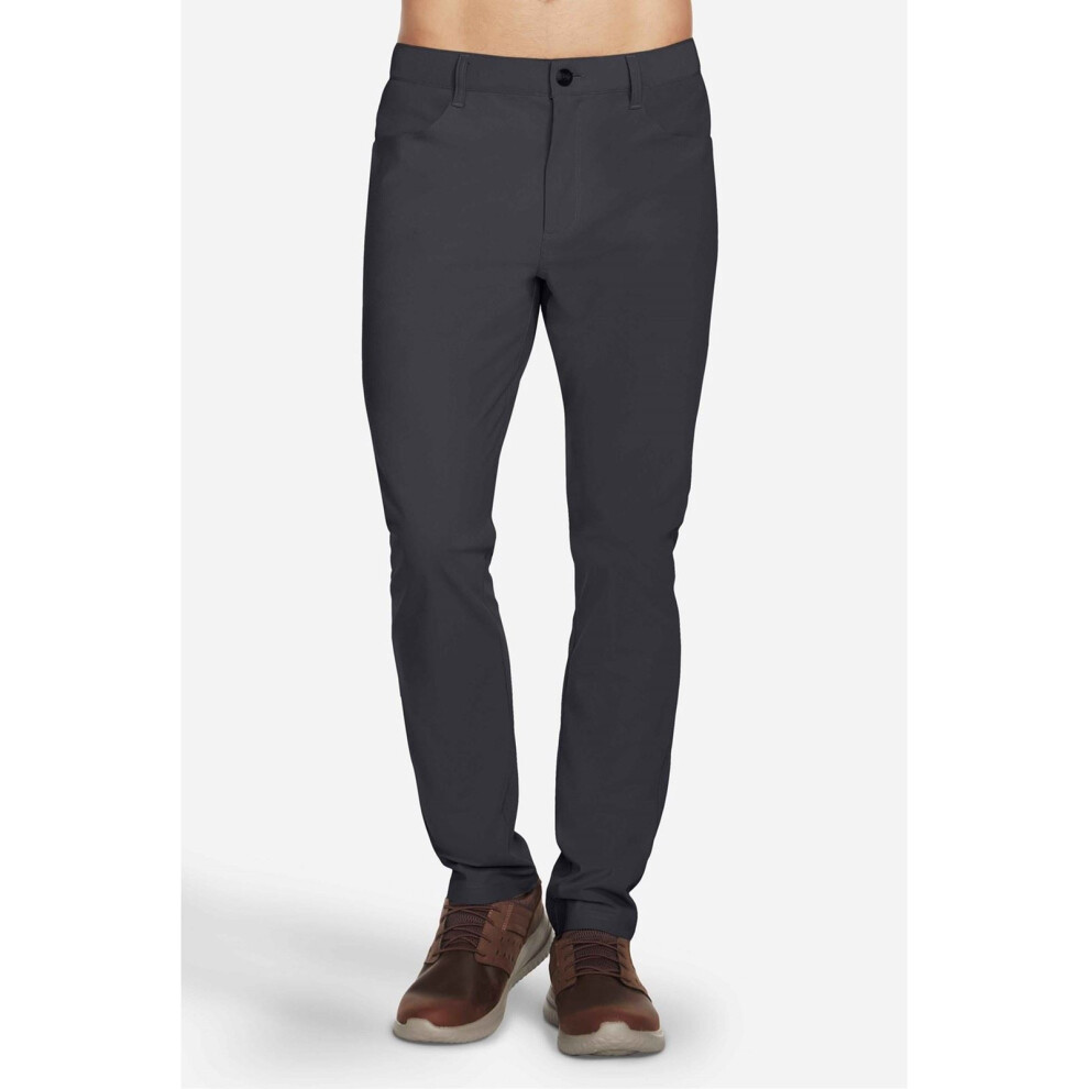 Skechers (, ) Go Walk Premium 5 Pocket Polyester Men's Black Chino Pants