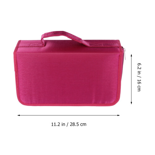 2Pièces De Rangement Cd Dvd Rouge Grand Capacité Zippé Résistant 1