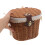 Brown Handwoven Basket with Lid Handle for Fruit Storage 4