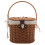 Brown Handwoven Basket with Lid Handle for Fruit Storage 8