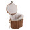 Brown Handwoven Basket with Lid Handle for Fruit Storage 10